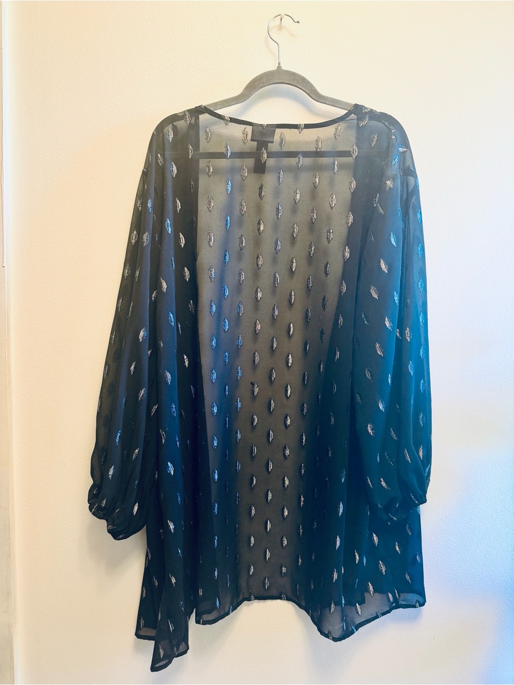 Daytrip Black Sheer Embellished Kimono
